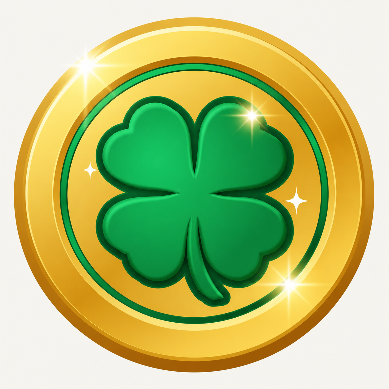 Lucky Coin four-leaf clover logo